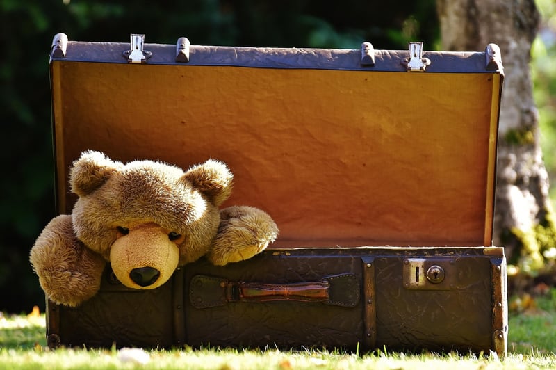 Upcycled vintage suitcase storage